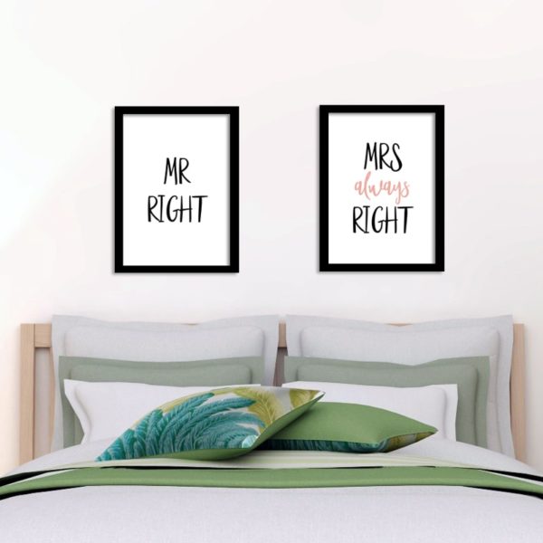 Poster Schlafzimmer- Mr right - Mrs always right
